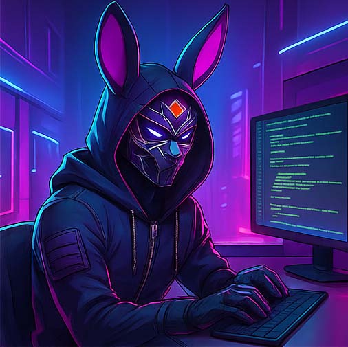 Jisdu typing at a computer with code on the screen